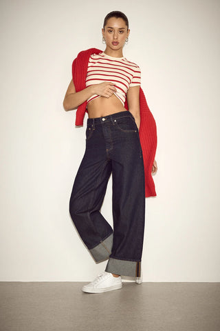 Good Low Rise Baggy Cuffed Jeans Indigo