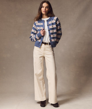 Fiorella Fair Isle Cardigan French Blue