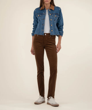Kerry Cropped Jacket Raw Hem Contrast Collar