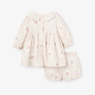 Magical Mouse Pin Cord Dress W/Eyelet Lace Collar and Bloomer