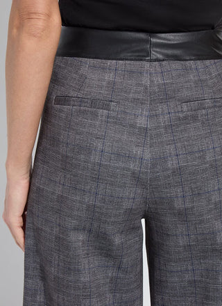 Denver Hi Waist Wide Leg Ponte Pant Glen Plaid