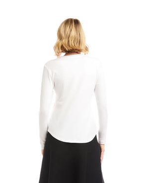 Long Sleeve Embellished Bow Top