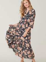 Load image into Gallery viewer, Maisie Midi Floral Slate Dress