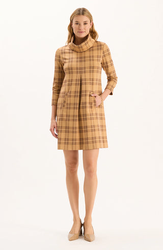Kim Knit Dress Tawny Wheat Plaid