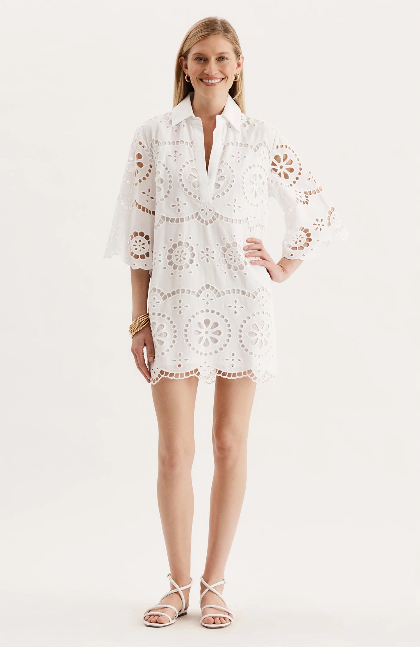 Penny Eyelet Tunic White