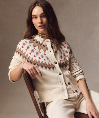 Fiorella Fair Isle Cardigan Ivory