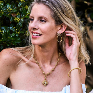 Berry Clover Double Sided Pendant MOP