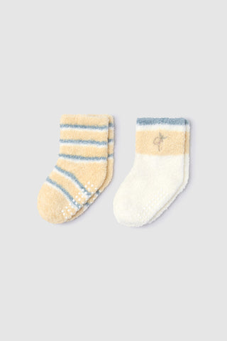 CozyChic Lite Baby Stripe Sock Set Canary Multi