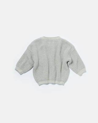 Boxy Sweater Chunky Tennis Pearl Grey