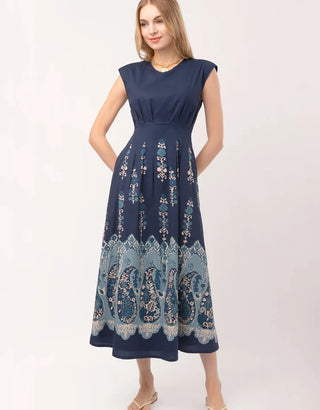 Carmen Midi Dress Japonica Paisley