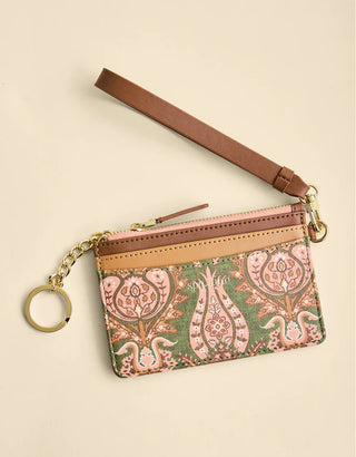 Slim Card Coinpurse Mercer House Damask Olive