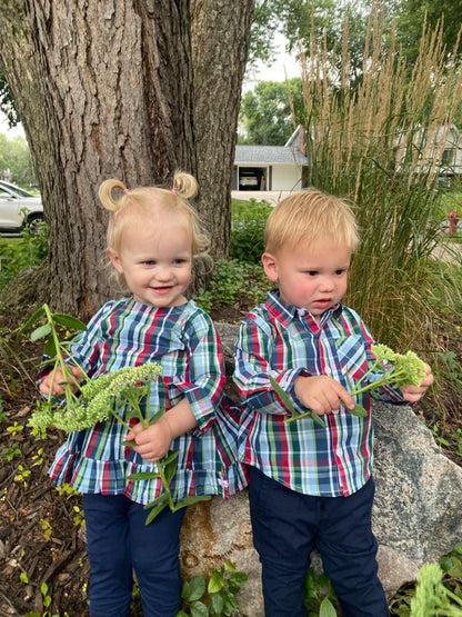 RuffleButts High Low Ruffle Tunic Prep School Plaid