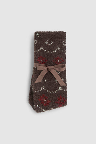 CozyChic Fairisle Socks Umber Multi