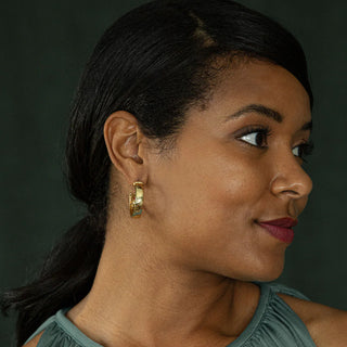 Cleopatra Classic Medium Hoop Earrings Gold