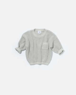 Boxy Sweater Chunky Tennis Pearl Grey