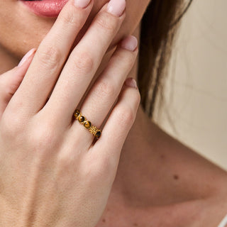 Berry Gem Ring Tigers Eye