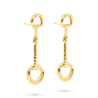 Equestrian Snaffle Bit Earrings Gold