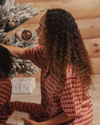 Women’s Woven Pajama Set Ruby Plaid