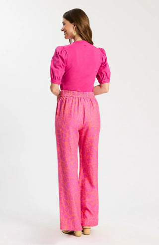 Paulina Quarter Placket Tee Rose Violet