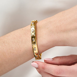 Maharani Hinged Bangle Clear Cubic Zirconia