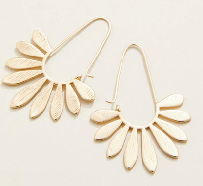 Palmetto Hoop Earrings Gold