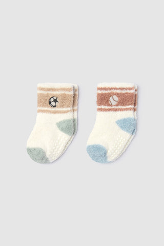 CozyChic Lite Baby Striped Play Sock Set Cream Multi
