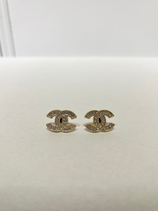 Chanel Gold Rhinestone Earrings