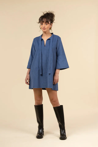 The Phoebe Corduroy Dress Jean Blue