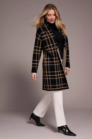 Double Knit Long Plaid Coatigan