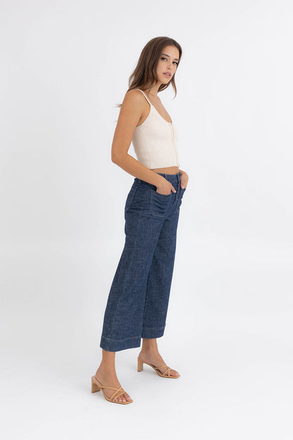 Sophie Wide Leg Cropped Pant Blinding Lights