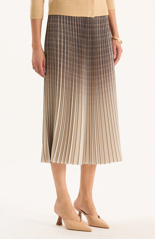 Cara Pleaded Skirt Ombré Plaid