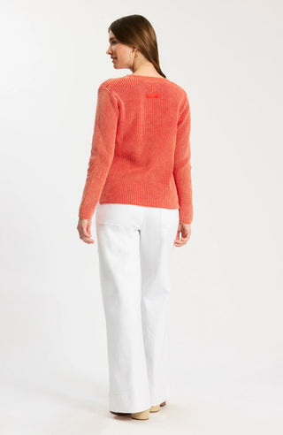 Mineral Wash V-Neck Sweater Grenadine