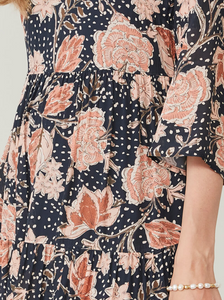 Maisie Midi Floral Slate Dress