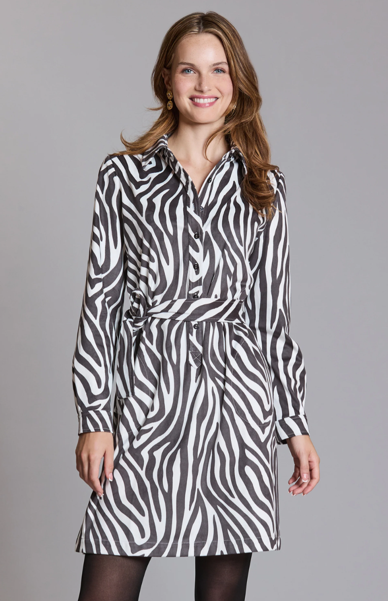 Zebra Shirt Dress