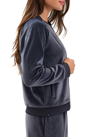 Velvet Bomber Jacket Indigo