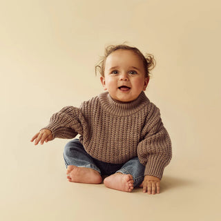 Coco Speckle Organic Knitted Ribbed Jumper