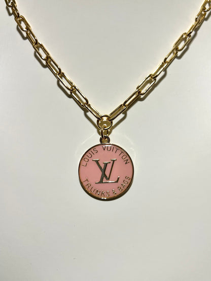 Louis Vuitton Gold Necklace Pink