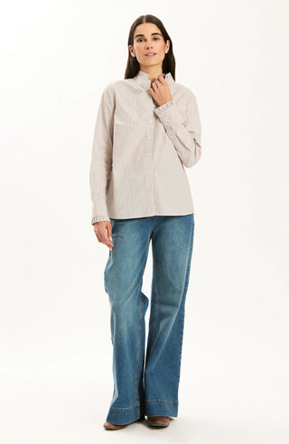 Peggy Ruffle Stripe Bison