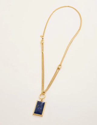 Highlands Layered Necklace 28” Dark Blue