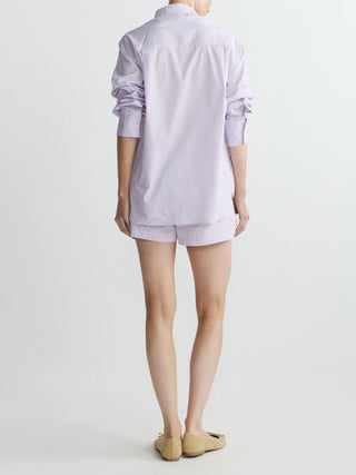 Faye Oversized Poplin Shirt Lilac Stripe