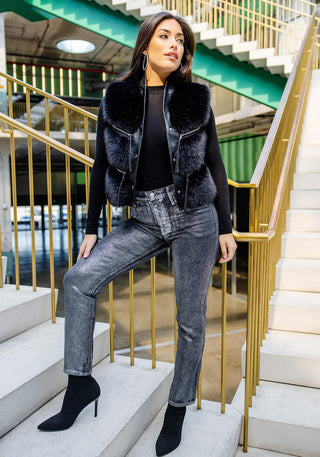La Moda Fox Vest Black