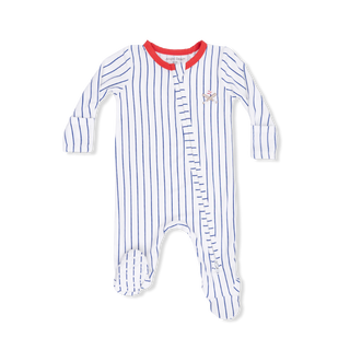 Baseball Stripe 2-Way Zipper Footie