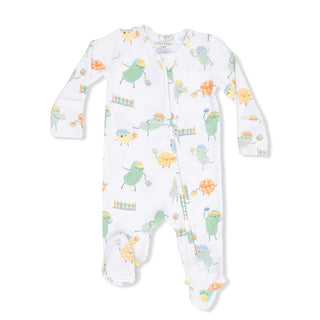 Pickles Playing Pickleball 2-Way Zipper Footie