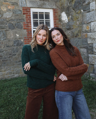 Gracie Cashmere Basketweave Sweater Bison