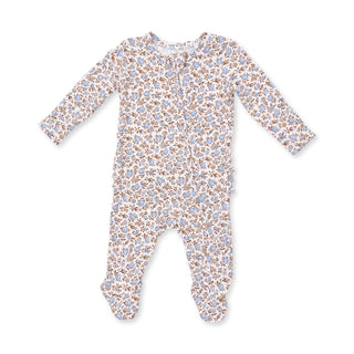 Hazel Floral 2 Way Ruffle Back Zipper Footie