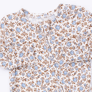 Hazel Floral 2 Way Ruffle Back Zipper Footie