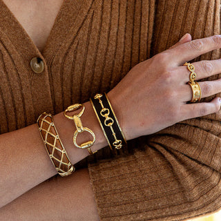 Equestrian Snaffle Bit Cuff Gold