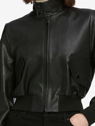 The Leather Harrington Jacket Black
