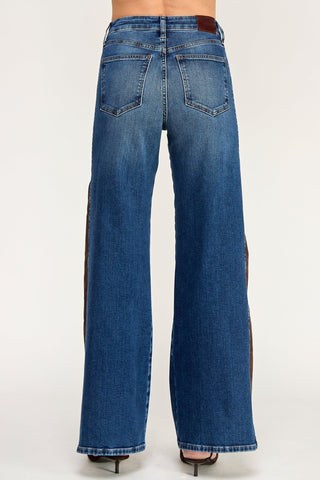 Kai High Rise Wide Leg Cord Stripe Baja