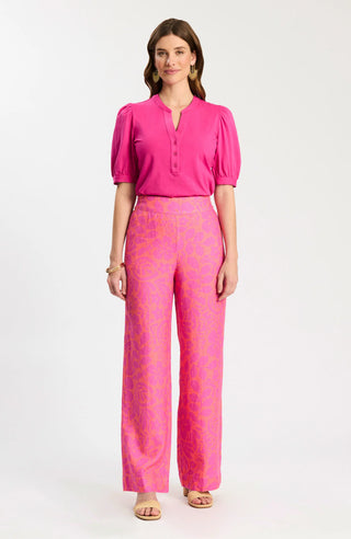 Paulina Quarter Placket Tee Rose Violet